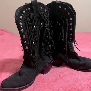 Durango Fringe suede cowboy / cowgirl boots.